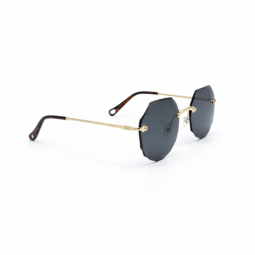 Cartier Women Rimless Round Luxury Sunglasses