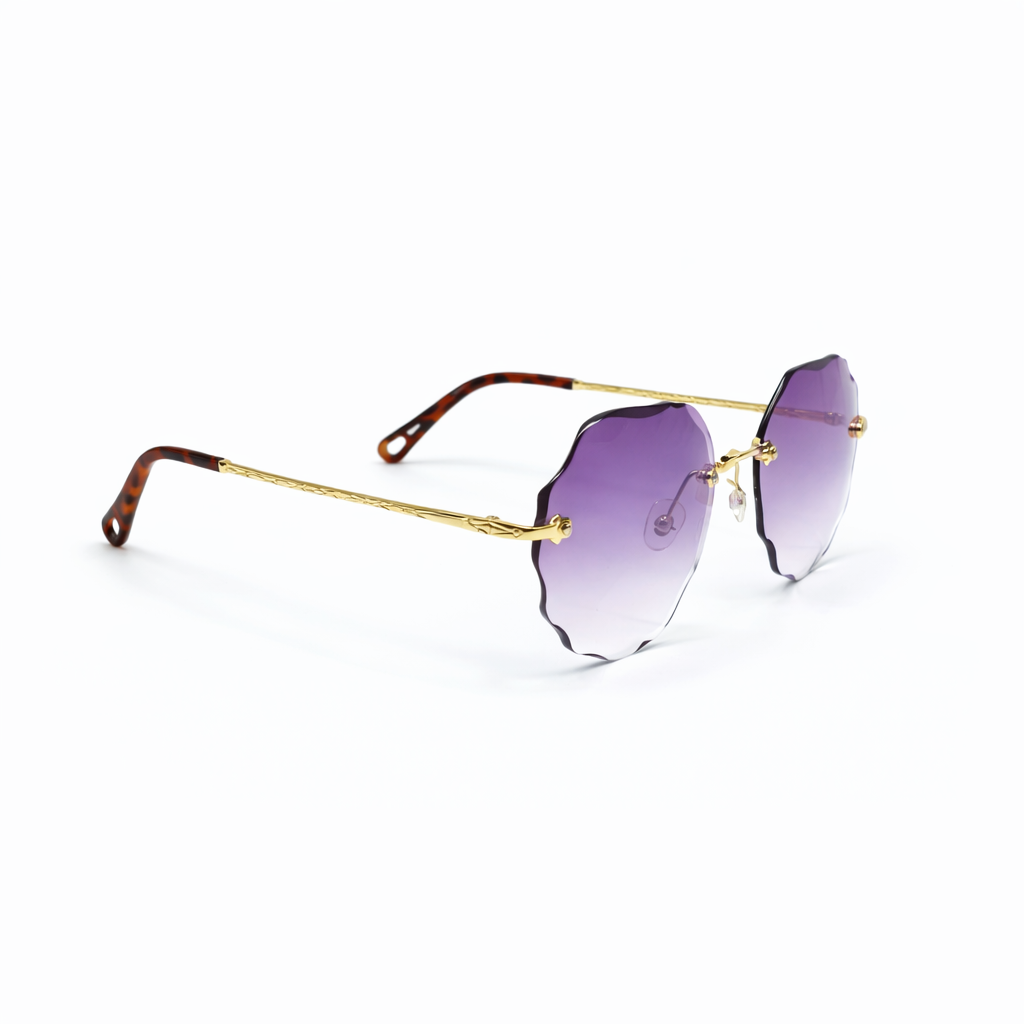 Rimless Octagon Women Sunglasses