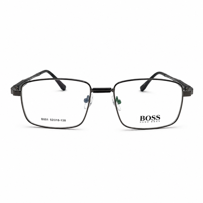 B001 Black Rectangle Full Rim Eyeglasses