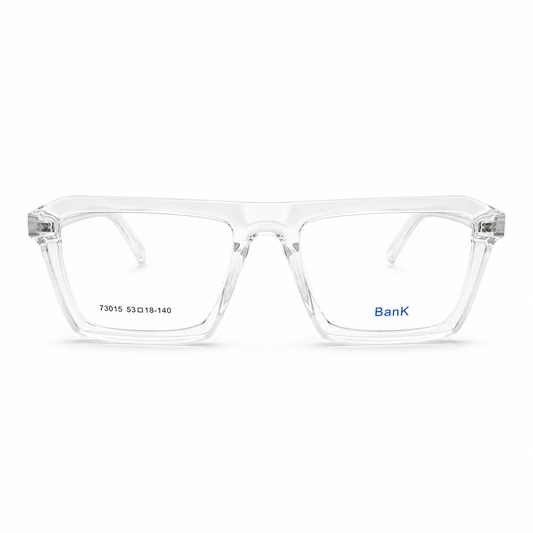 BanK Transparent Crystal Clear Square Eyeglasses