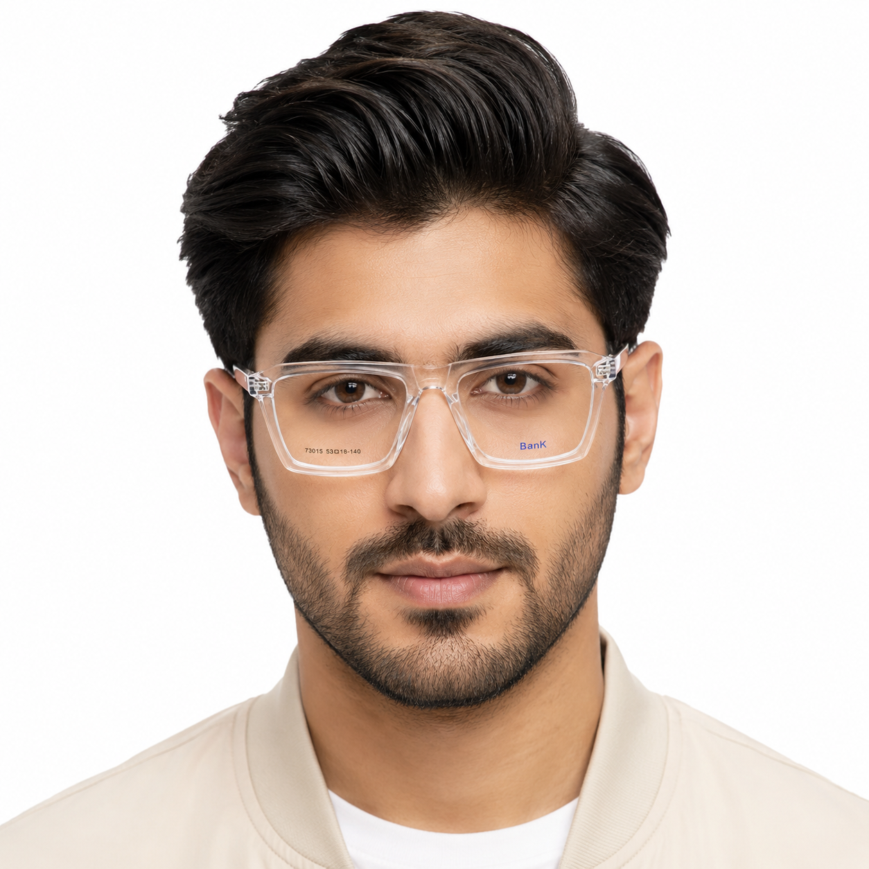 BanK Transparent Crystal Clear Square Eyeglasses