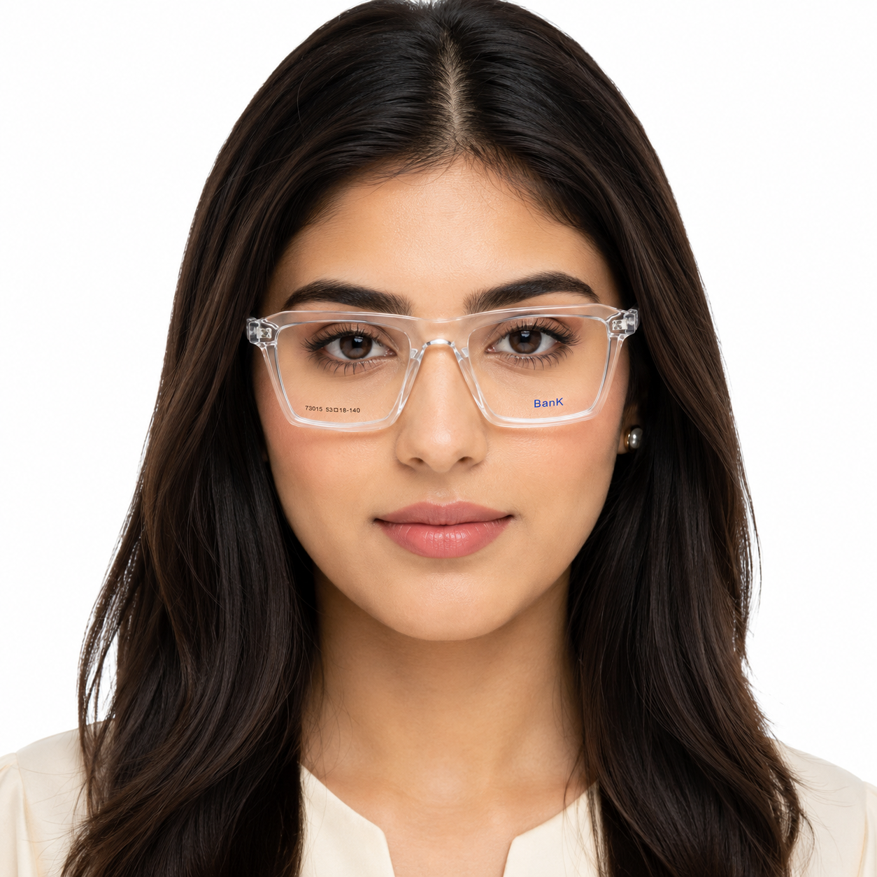 BanK Transparent Crystal Clear Square Eyeglasses