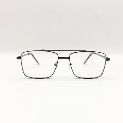 Black Aviator Metal Glasses