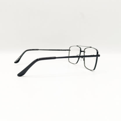 Black Aviator Metal Glasses