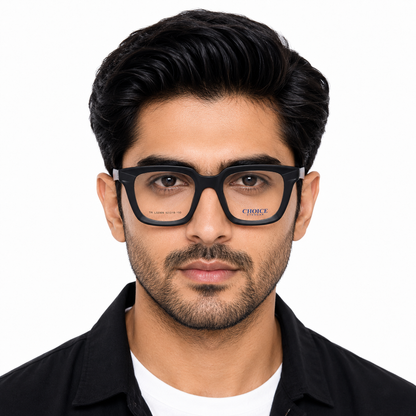 Black Bold Square Full Rim Eyeglasses
