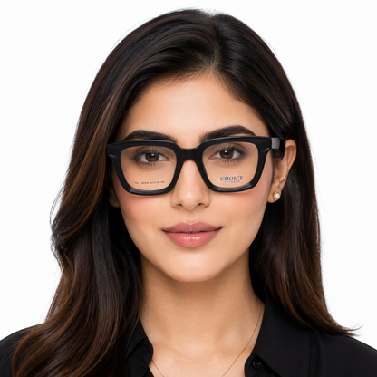 Black Bold Square Full Rim Eyeglasses
