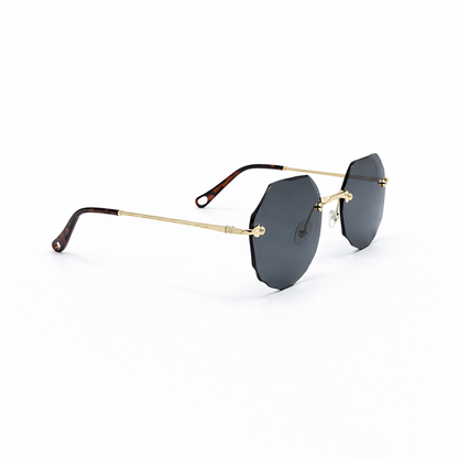 Cartier Women Rimless Round Luxury Sunglasses