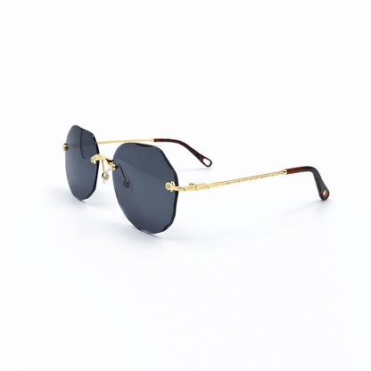 Cartier Women Rimless Round Luxury Sunglasses