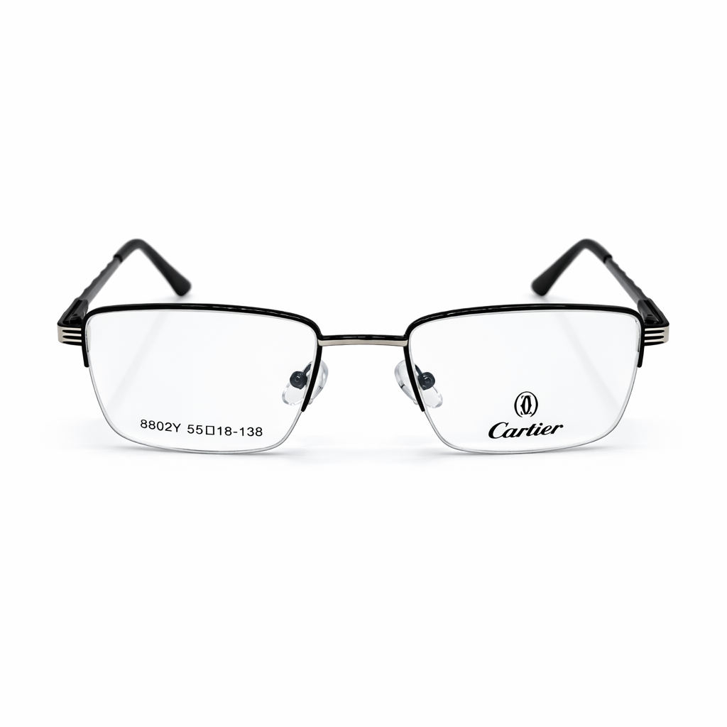 Cartier Metal Half Rim Eyeglasses 138mm