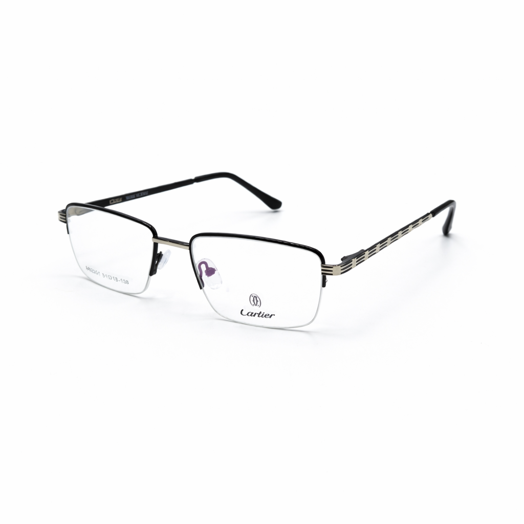 Cartier Metal Half Rim Eyeglasses 138mm