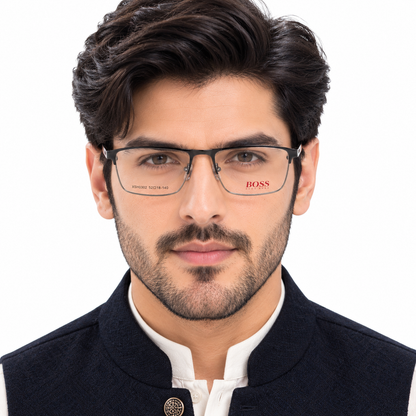 Classic Rectangle Metal Eyeglasses Prescription Frame