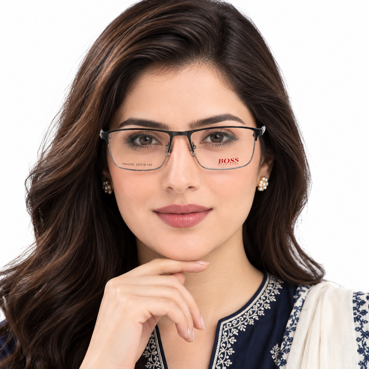 Classic Rectangle Metal Eyeglasses Prescription Frame