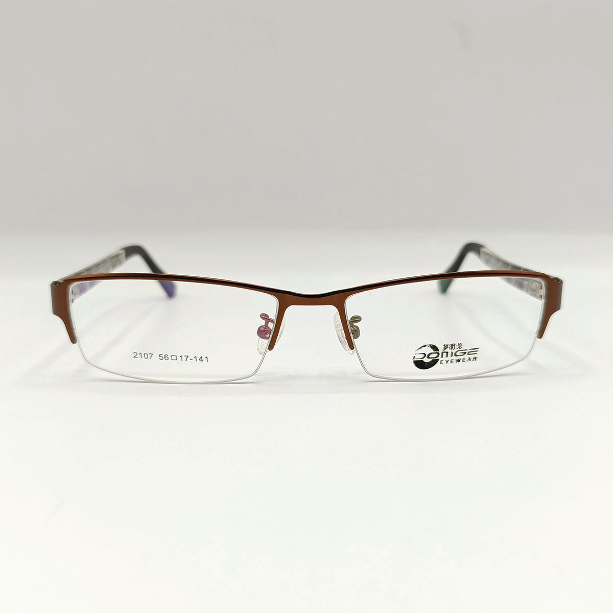 Copper Rectangle Half Frame Glasses