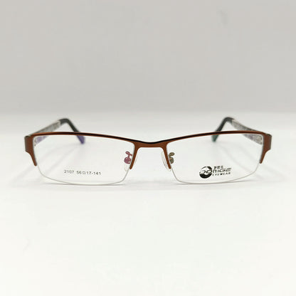 Copper Rectangle Half Frame Glasses