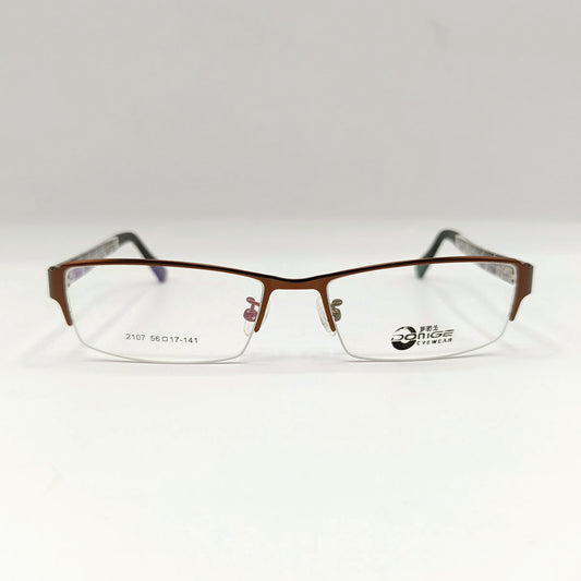 Copper Rectangle Half Frame Glasses