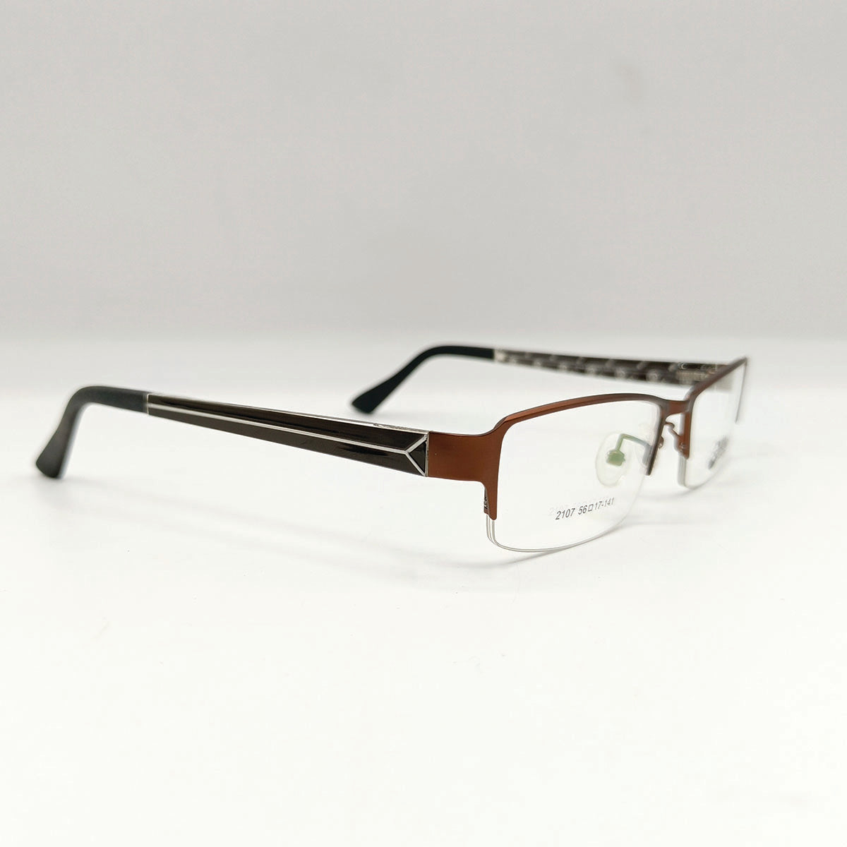 Copper Rectangle Half Frame Glasses