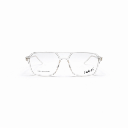 Double Bridged Retro Transparent Eyeglasses 146mm