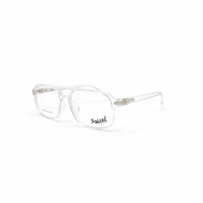 Double Bridged Retro Transparent Eyeglasses 146mm
