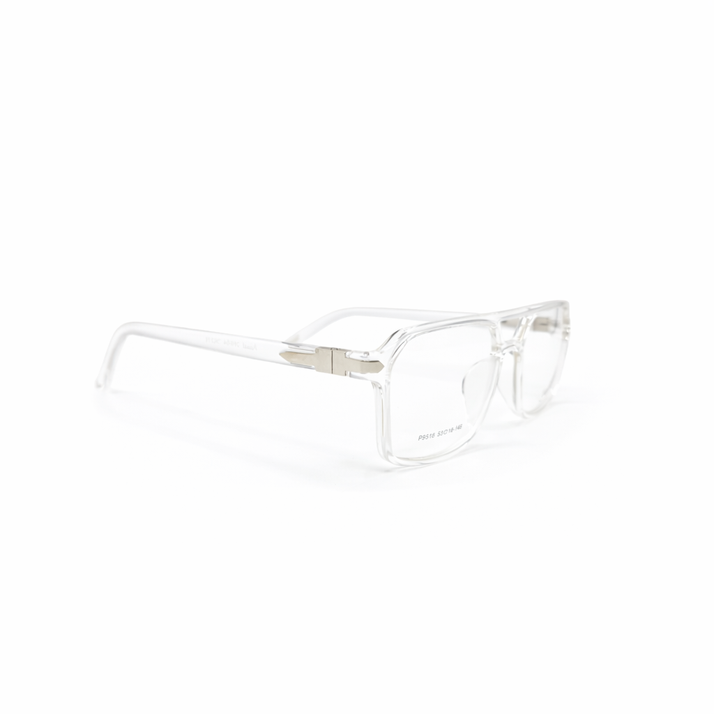 Double Bridged Retro Transparent Eyeglasses 146mm
