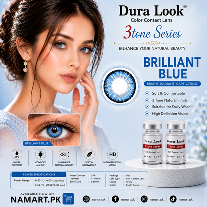Dura Look 3 Tone Series Color Contact Lenses | Power Range -0.50 to -20.00 | 2 Year Contact Lenses