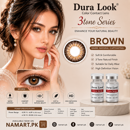 Dura Look 3 Tone Series Color Contact Lenses | Power Range -0.50 to -20.00 | 2 Year Contact Lenses