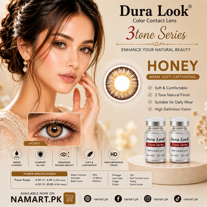 Dura Look 3 Tone Series Color Contact Lenses | Power Range -0.50 to -20.00 | 2 Year Contact Lenses