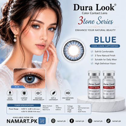 Dura Look 3 Tone Series Color Contact Lenses | Power Range -0.50 to -20.00 | 2 Year Contact Lenses