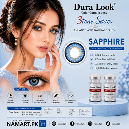 Dura Look 3 Tone Series Color Contact Lenses | Power Range -0.50 to -20.00 | 2 Year Contact Lenses