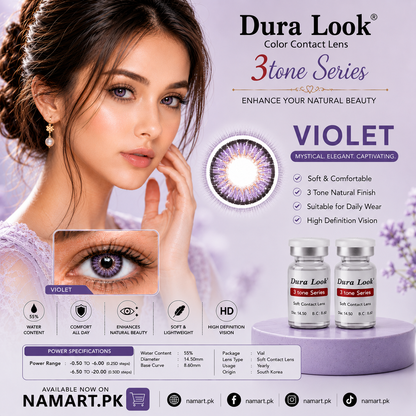 Dura Look 3 Tone Series Color Contact Lenses | Power Range -0.50 to -20.00 | 2 Year Contact Lenses
