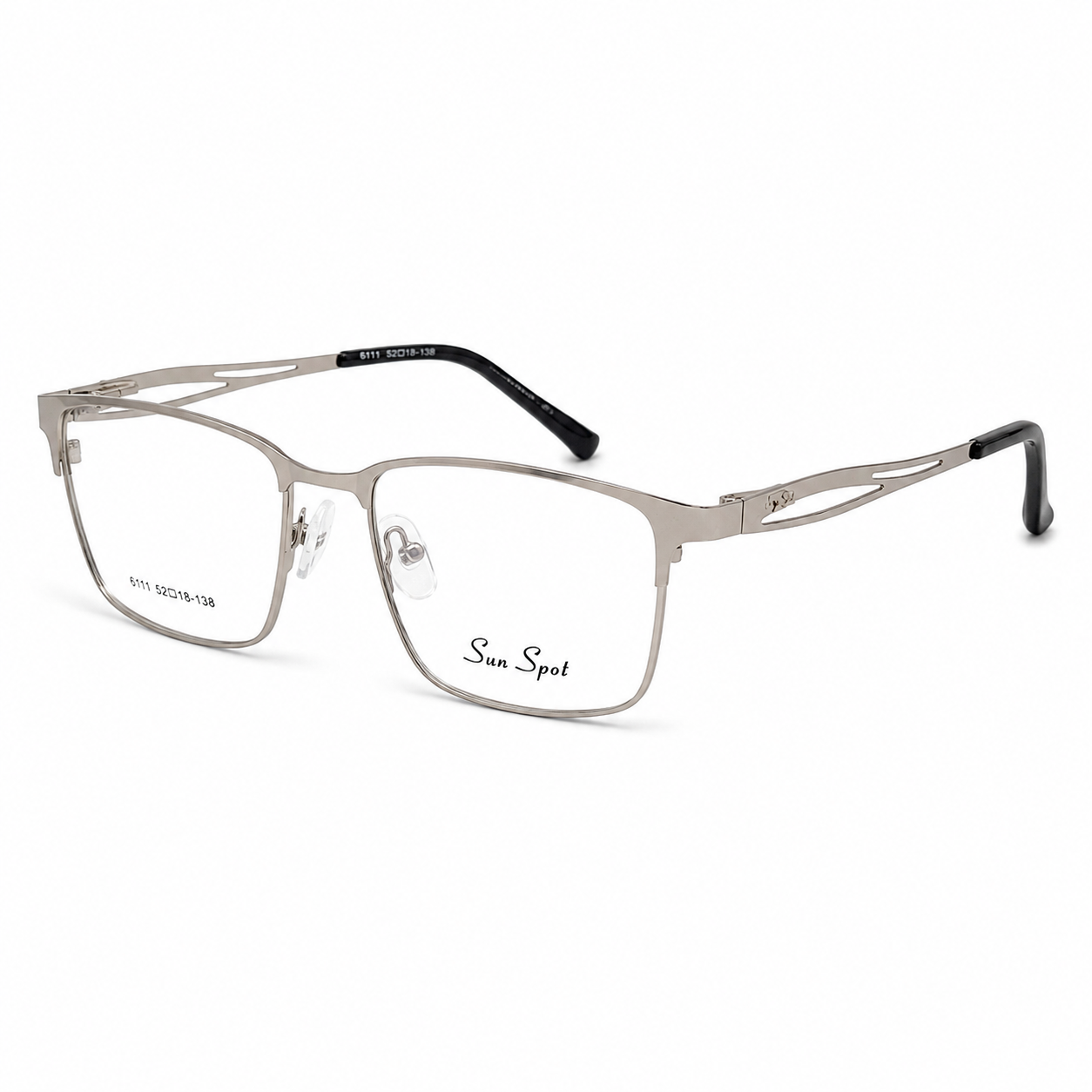 Elegant Silver Metal Full-Rim Eyeglasses for Women