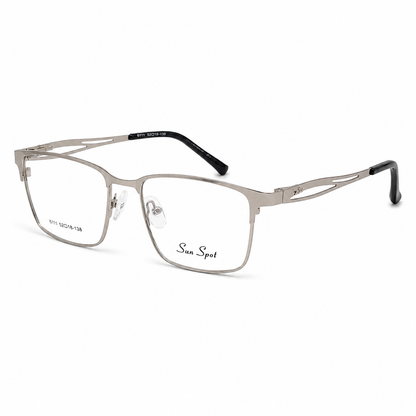 Elegant Silver Metal Full-Rim Eyeglasses for Women