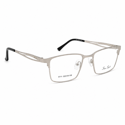 Elegant Silver Metal Full-Rim Eyeglasses for Women