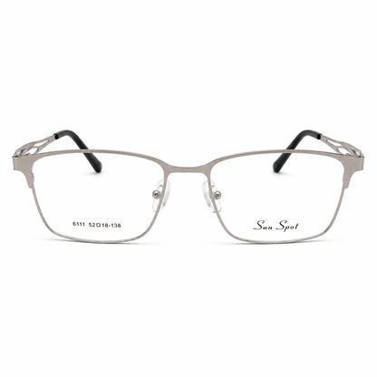 Elegant Silver Metal Full-Rim Eyeglasses for Women