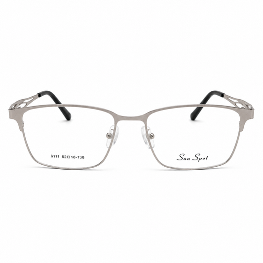 Elegant Silver Metal Full-Rim Eyeglasses for Women