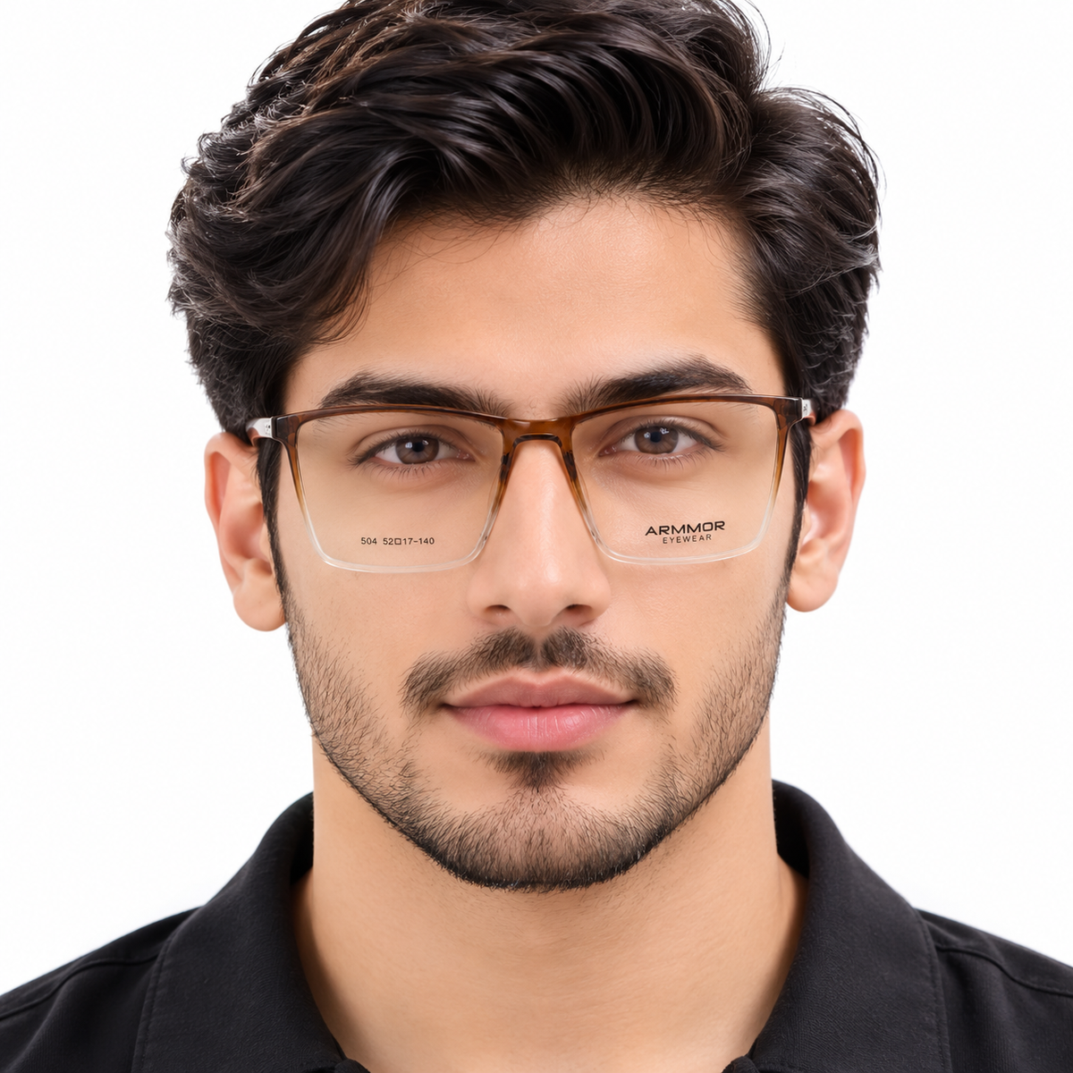 Eyewear Brown Transparent Square Glasses