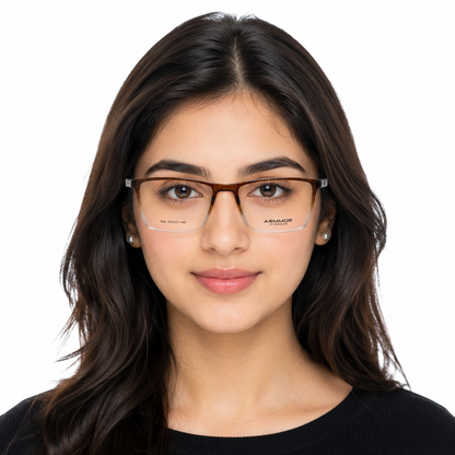Eyewear Brown Transparent Square Glasses