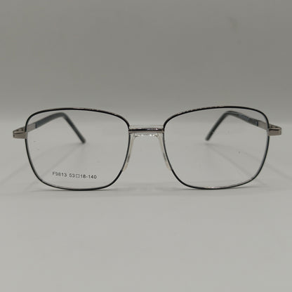 Metal Black+Silver Color Unisex Glasses