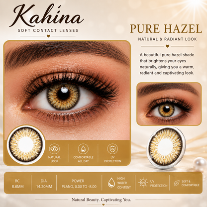 KAHINA Soft 12 Months Color Contact Lenses | Plano & Power (-0.00 to -10.00) Colored Contact Lenses