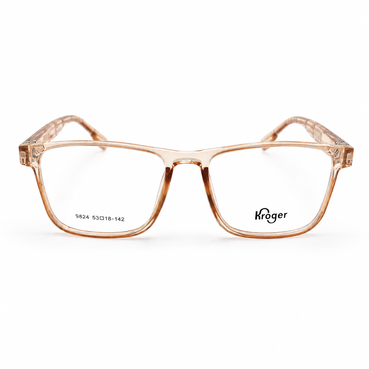 Premium Transparent Brown Square Eyeglasses
