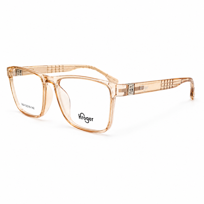 Premium Transparent Brown Square Eyeglasses