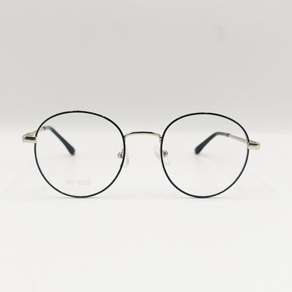 Round Black-Silver Metal Unisex