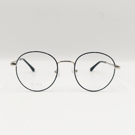 Round Black-Silver Metal Unisex