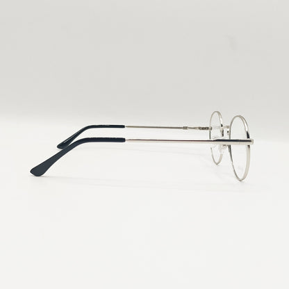 Round Black-Silver Metal Unisex