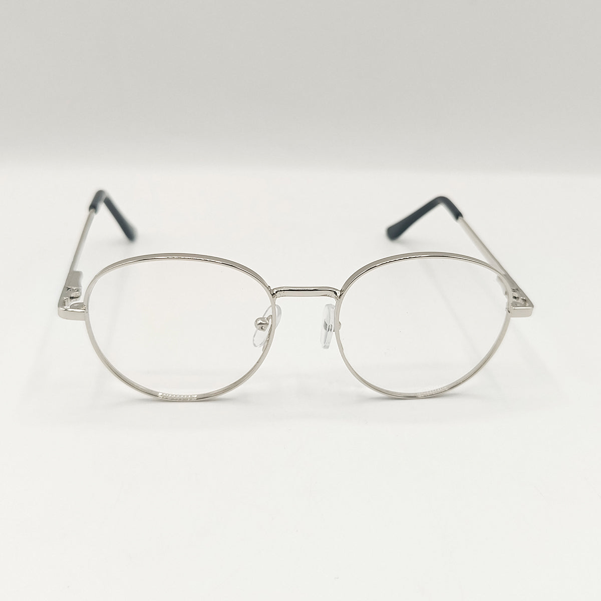 Round Silver Metal Unisex Glasses