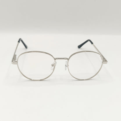Round Silver Metal Unisex Glasses