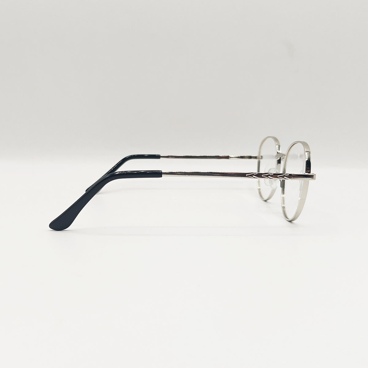 Round Silver Metal Unisex Glasses
