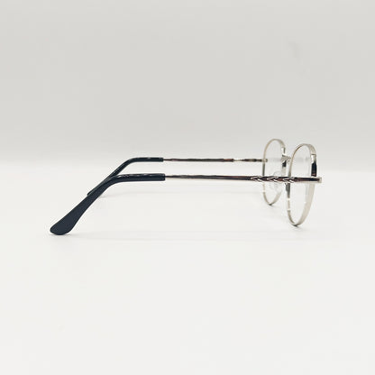 Round Silver Metal Unisex Glasses