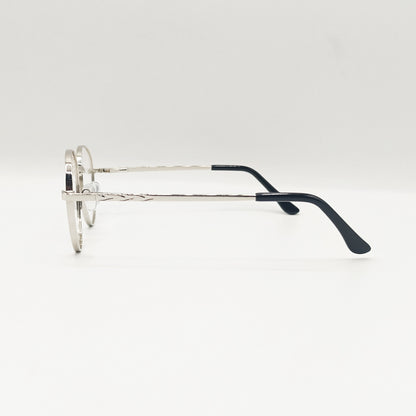 Round Silver Metal Unisex Glasses