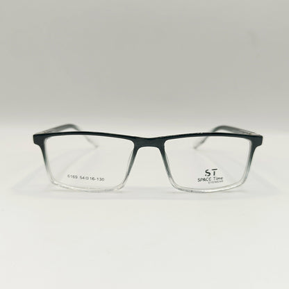 Black+Transparent Rectangle Frame Unisex