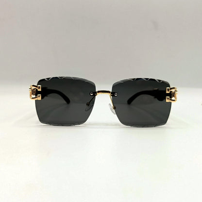 Trendy Square Frame Rimless Sunglasses
